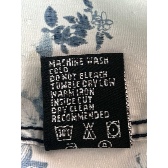 Eighth Avenue Mens White Small Blue Floral Long Sleeve Button Down - Picture 13 of 13